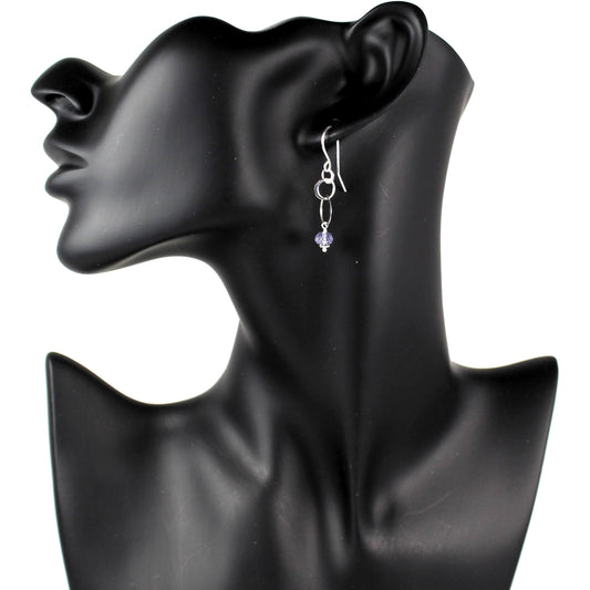 Iolite Circle Earrings