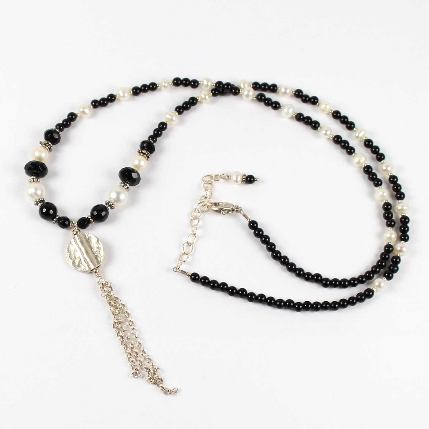 Black and White Tassel Necklace