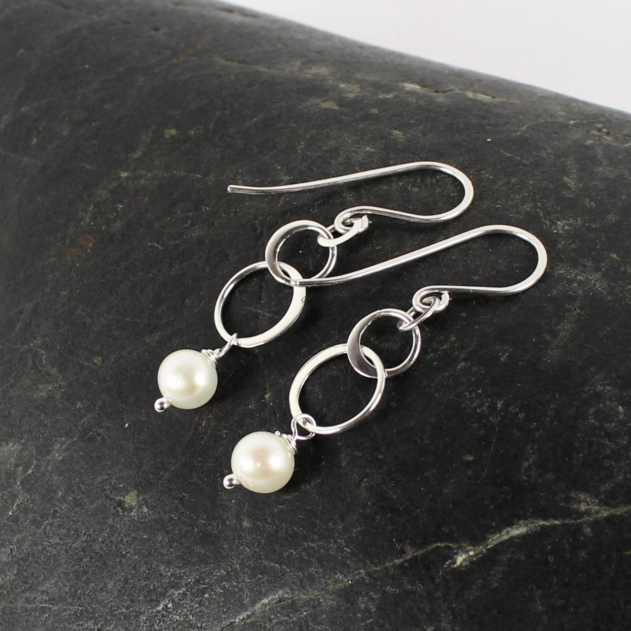 Pearl Circle Earrings