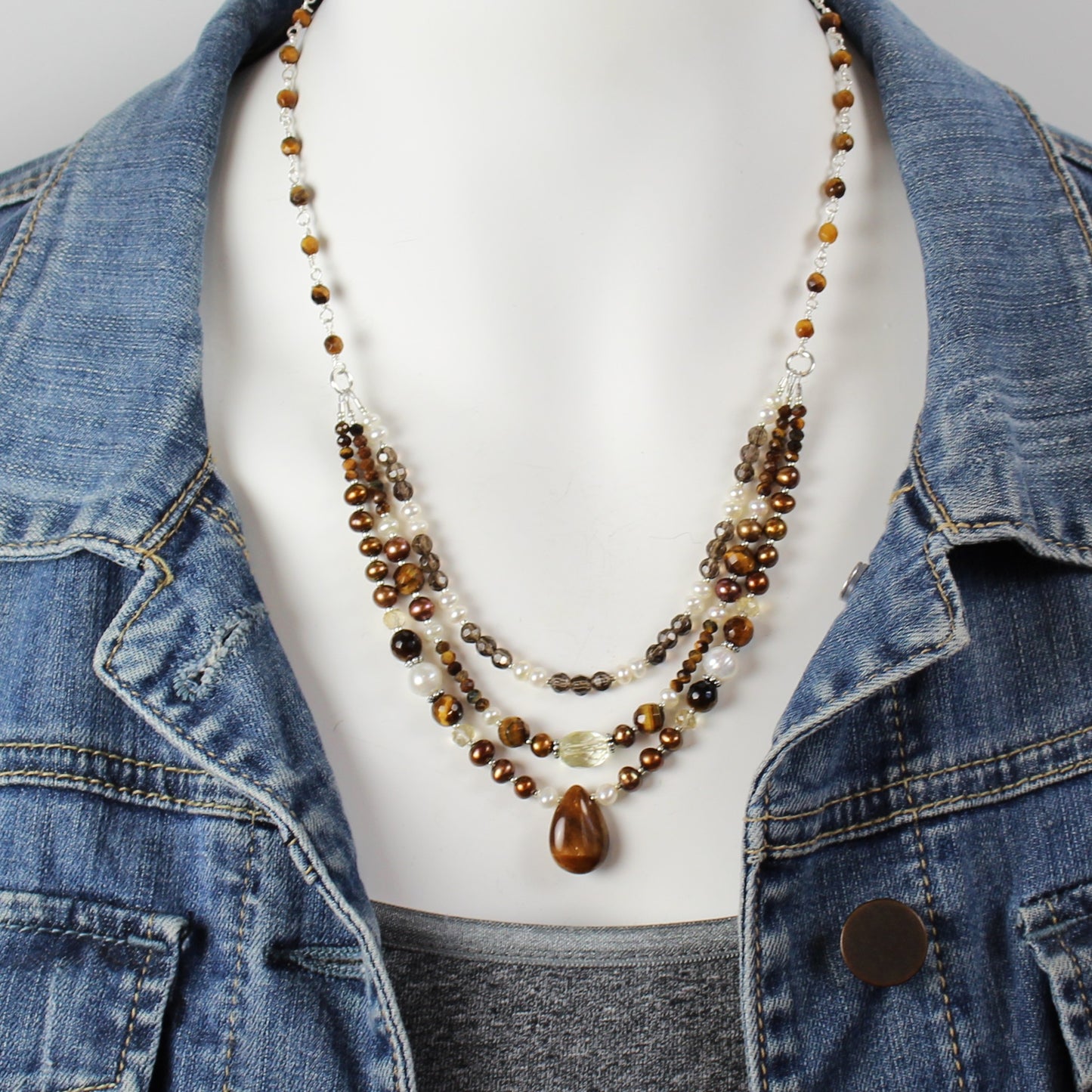 Brown Multi-Strand Necklace