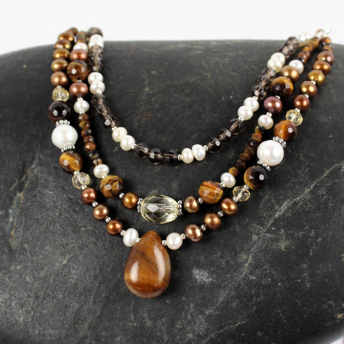 Brown Multi-Strand Necklace