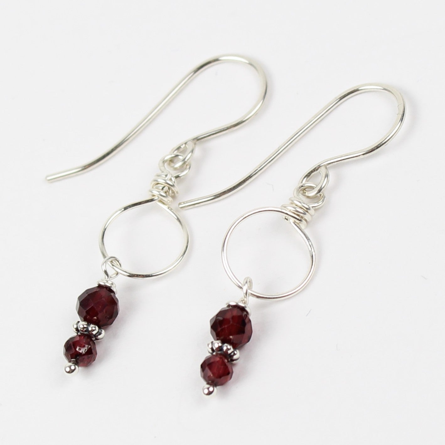 Garnet Loop Earrings
