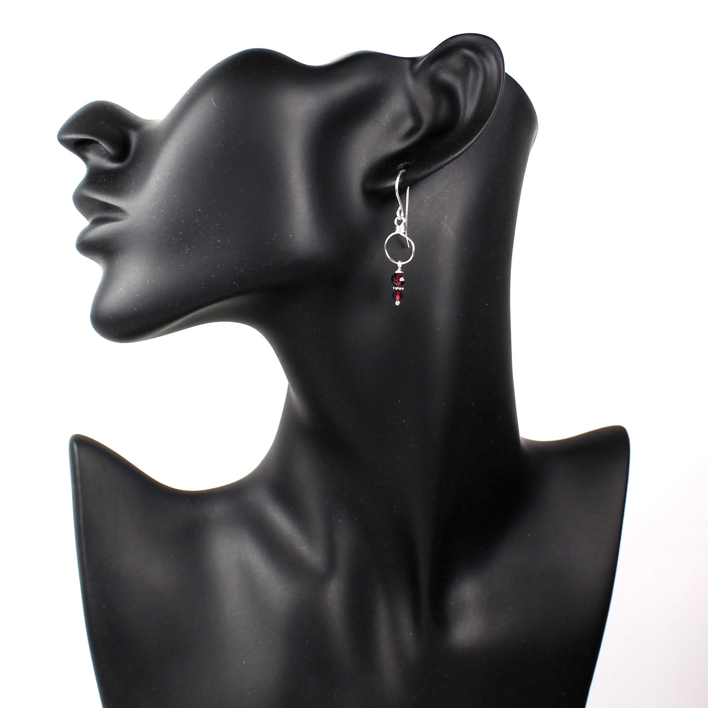 Garnet Loop Earrings