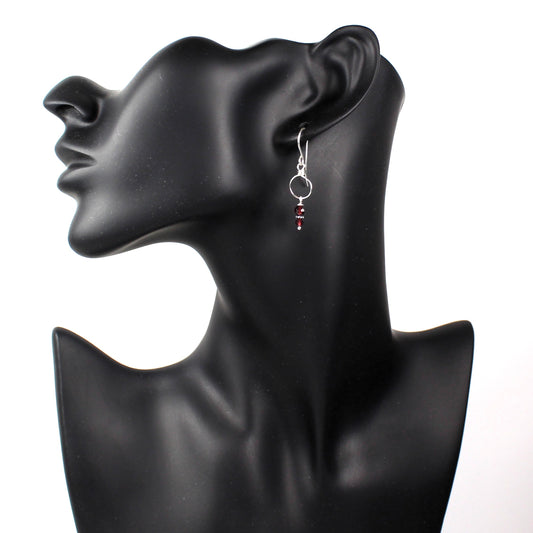 Garnet Loop Earrings