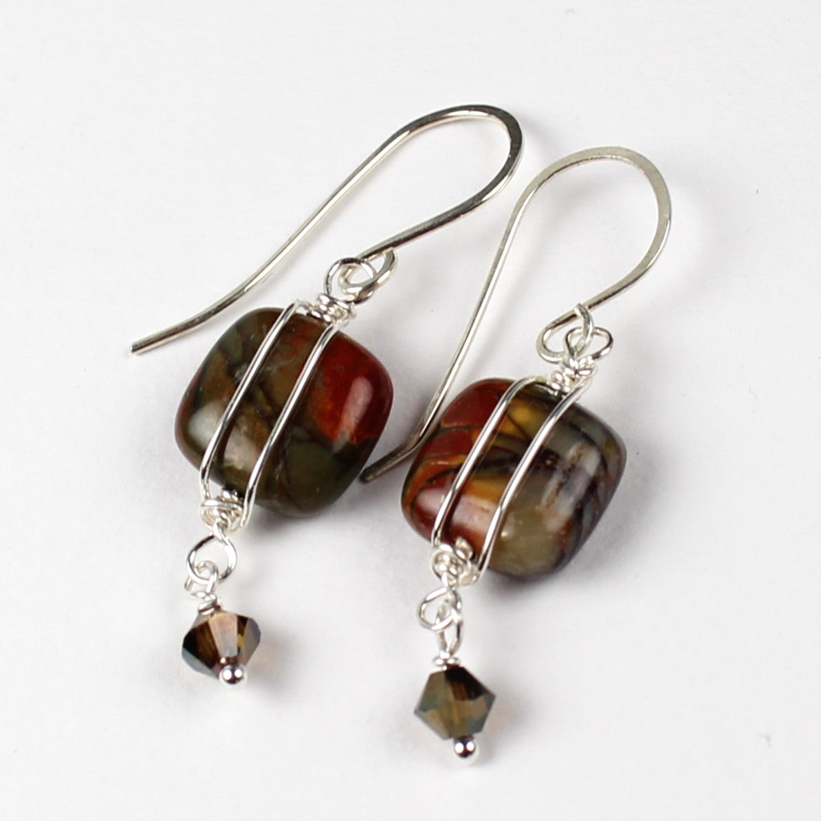 Red Creek Jasper Square Earrings