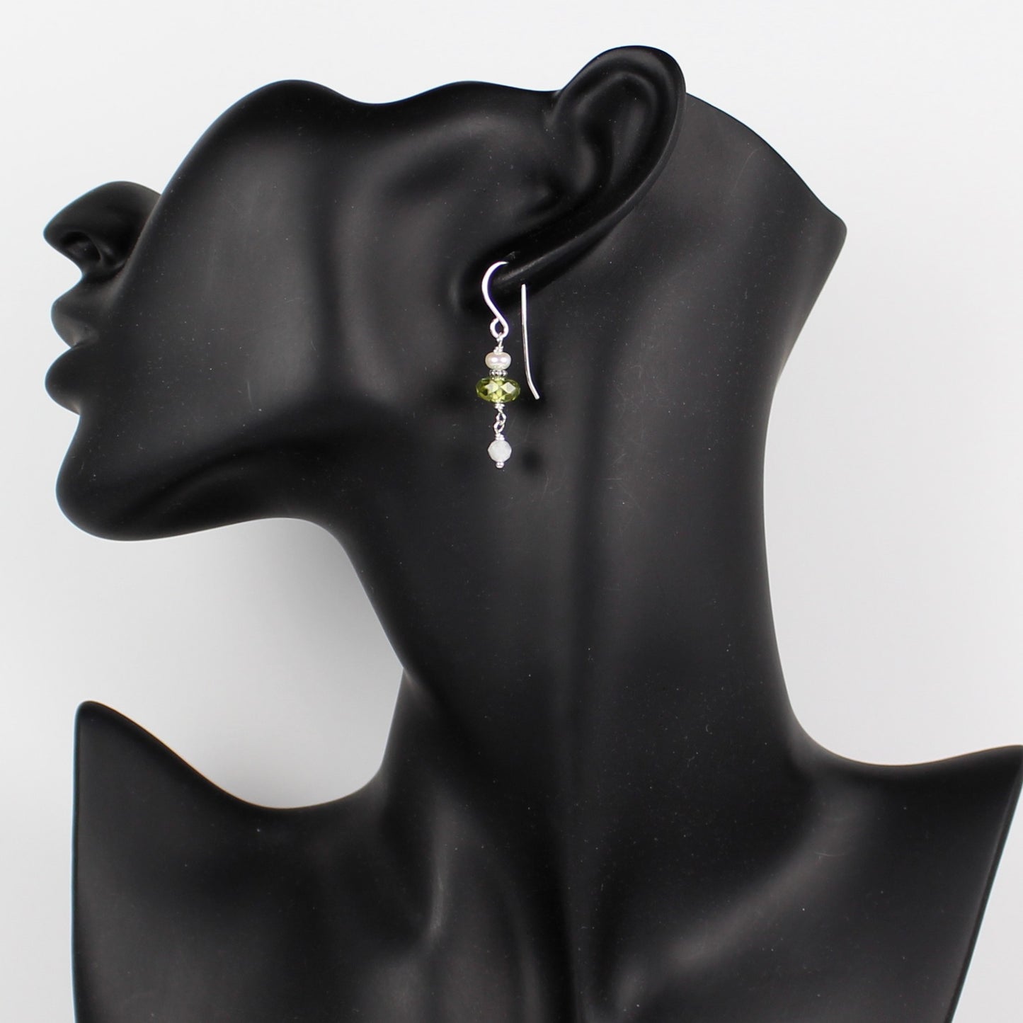 Lime Crystal and Pearl Earrings