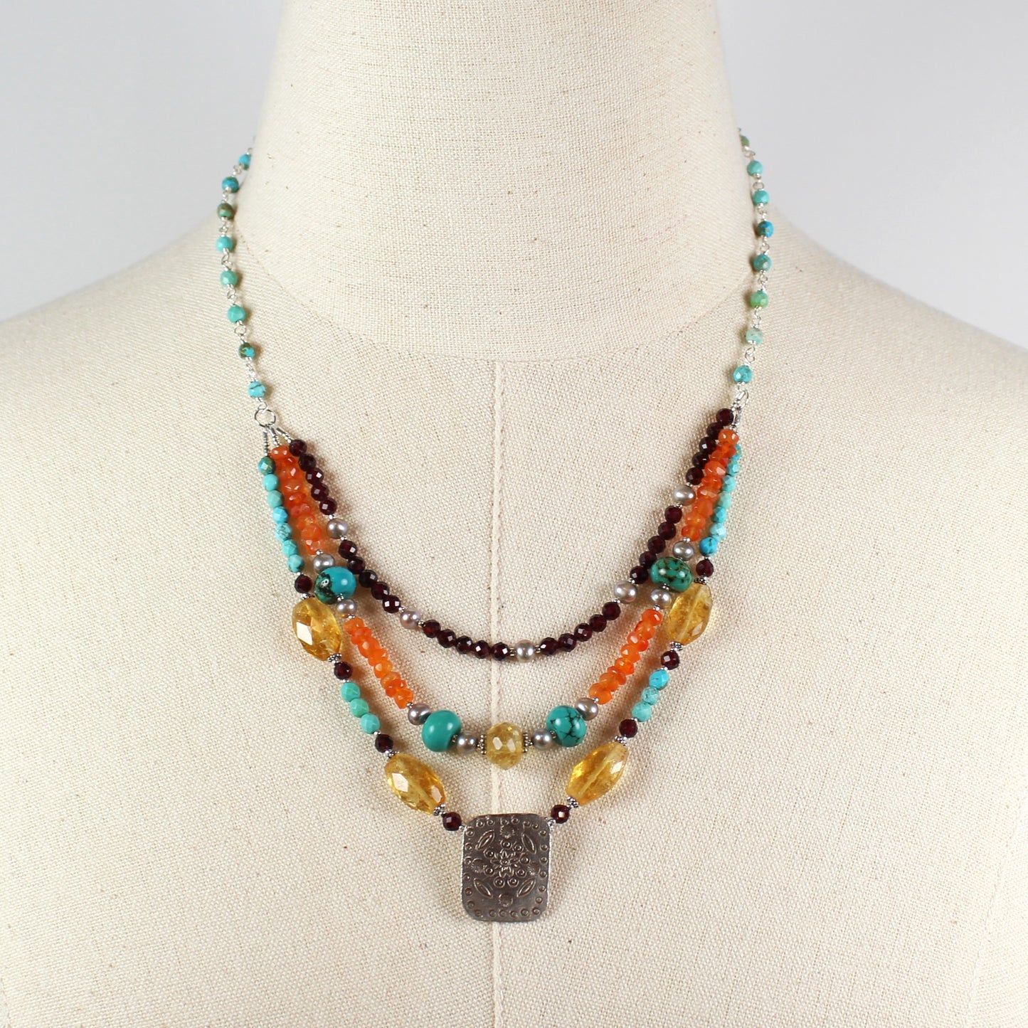 Colorful Multi Strand Necklace