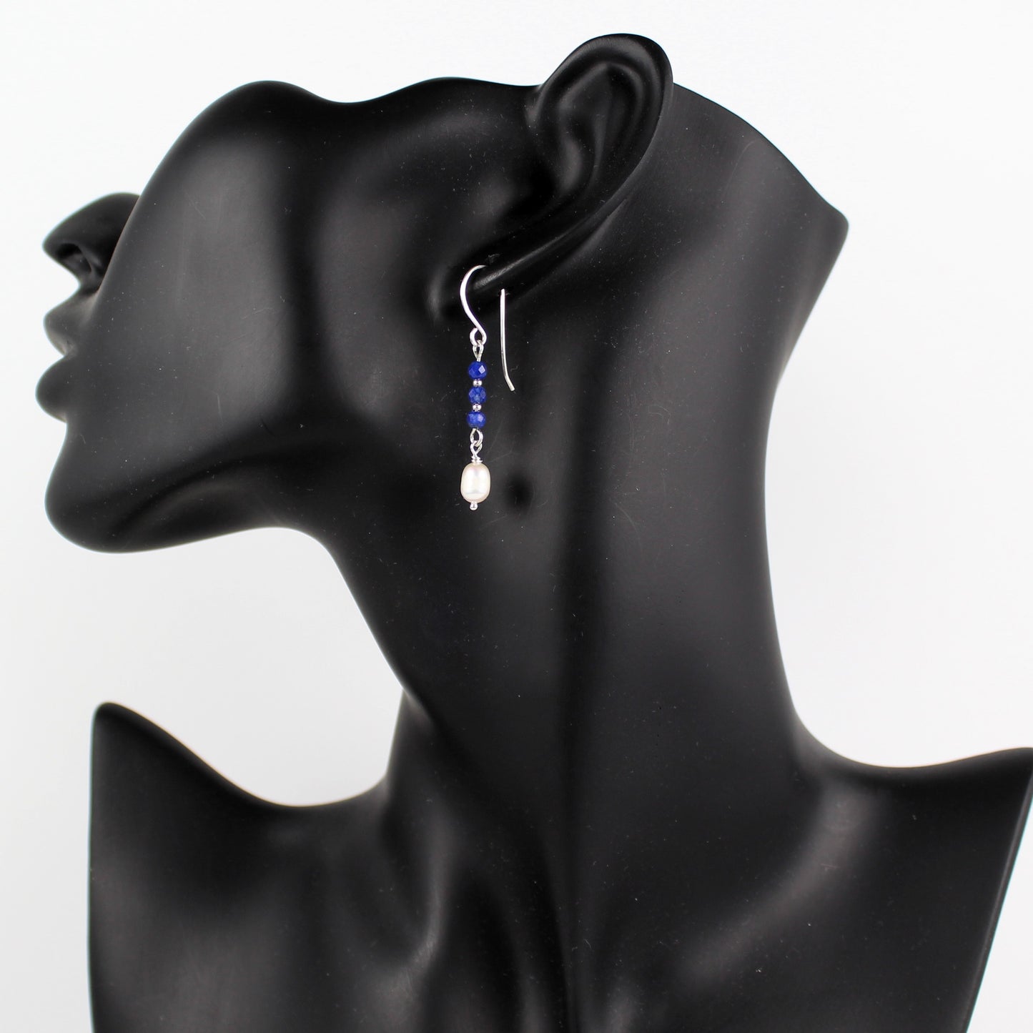 Lapis and Pearl Stack Earrings