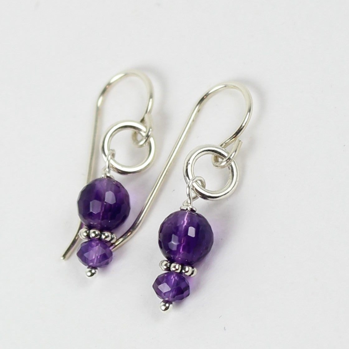 Simple Amethyst Loop Earrings