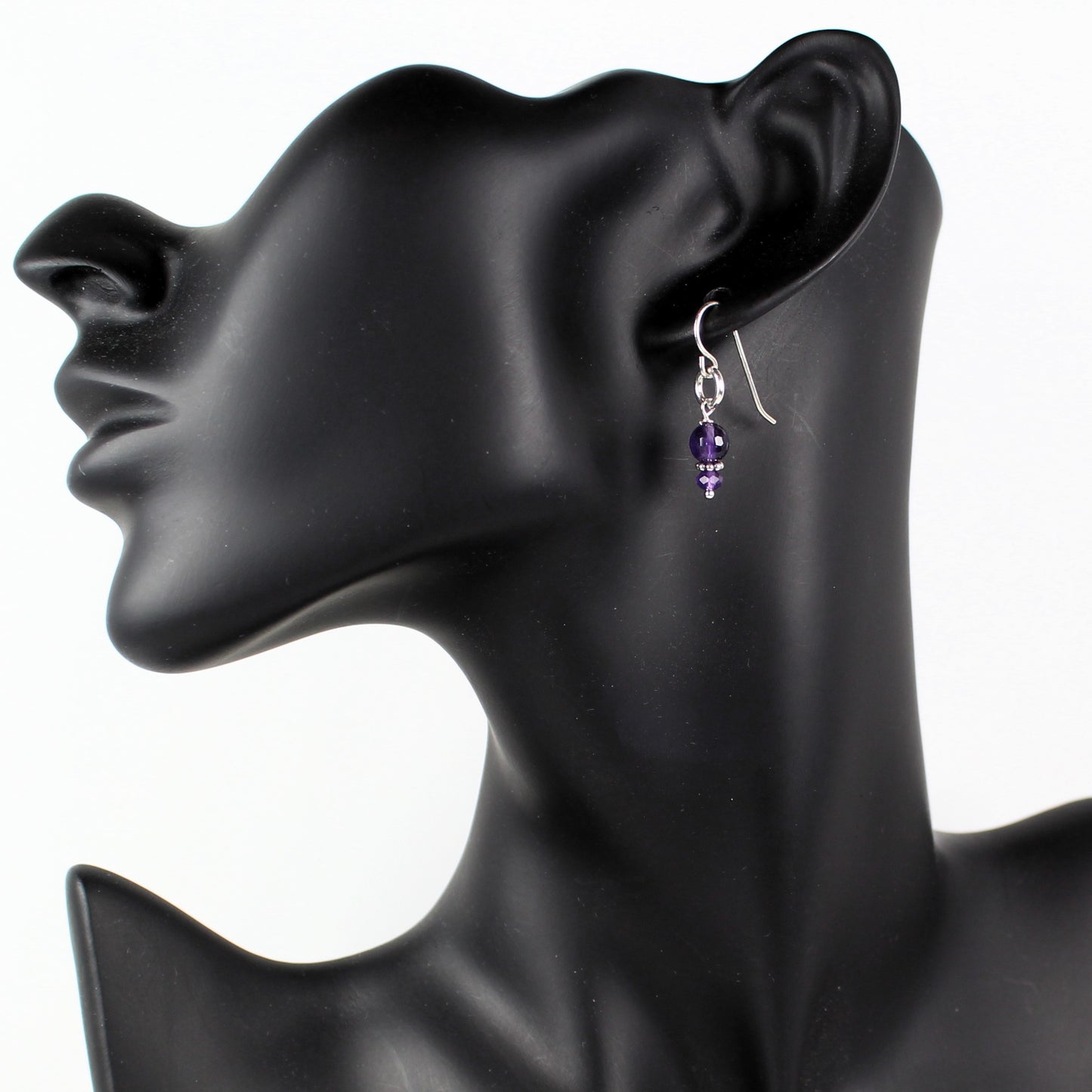 Simple Amethyst Loop Earrings
