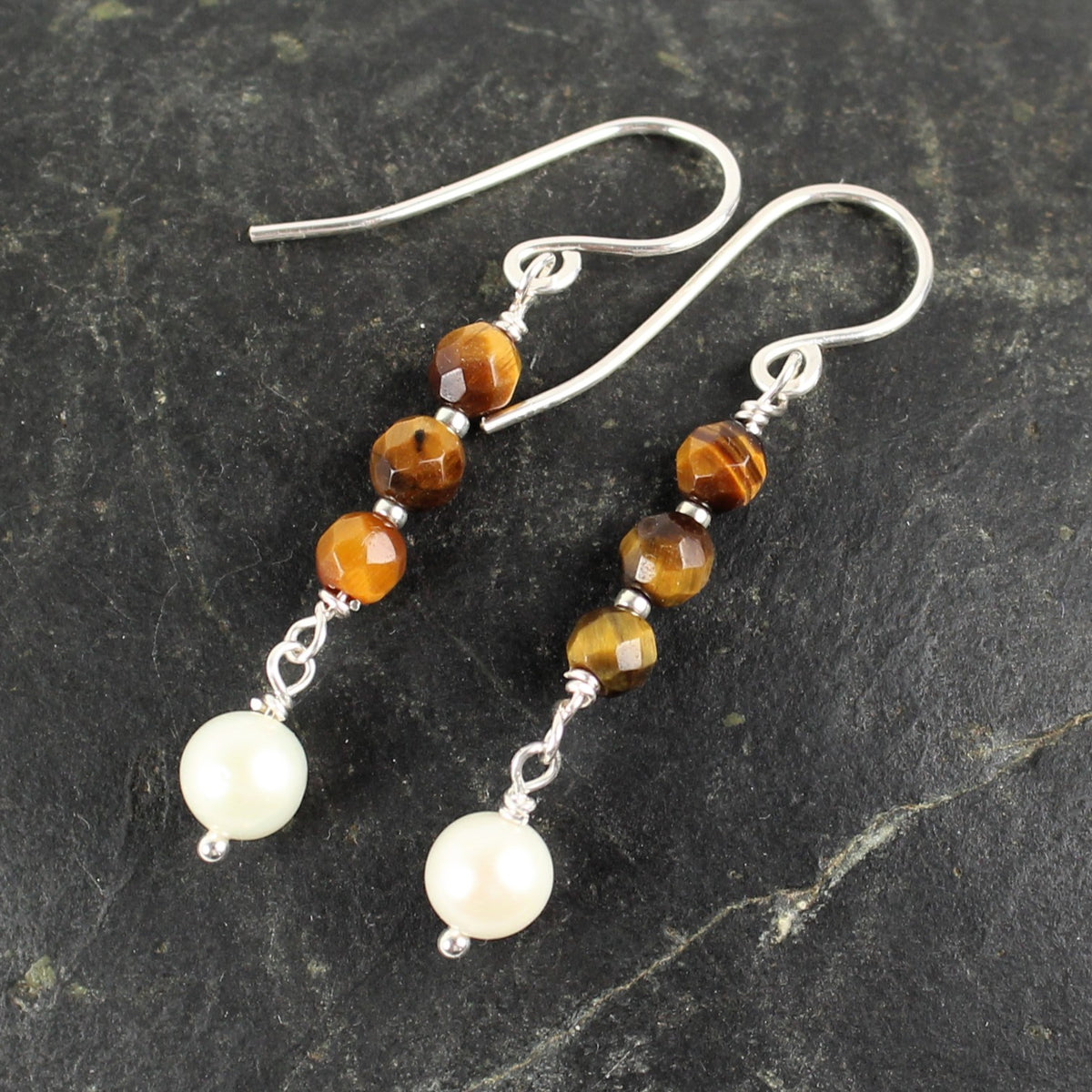 Tiger Eye Stack Earrings