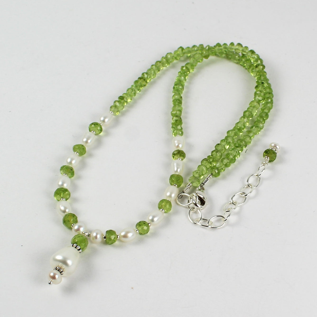 Peridot and Pearl Necklace