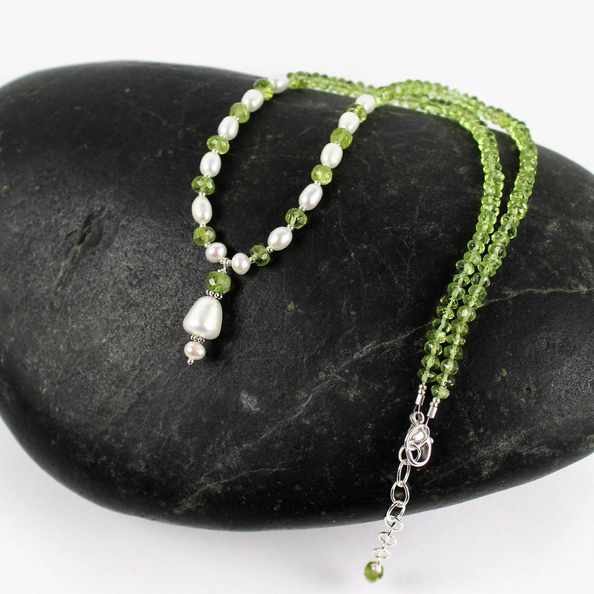 Peridot and Pearl Necklace