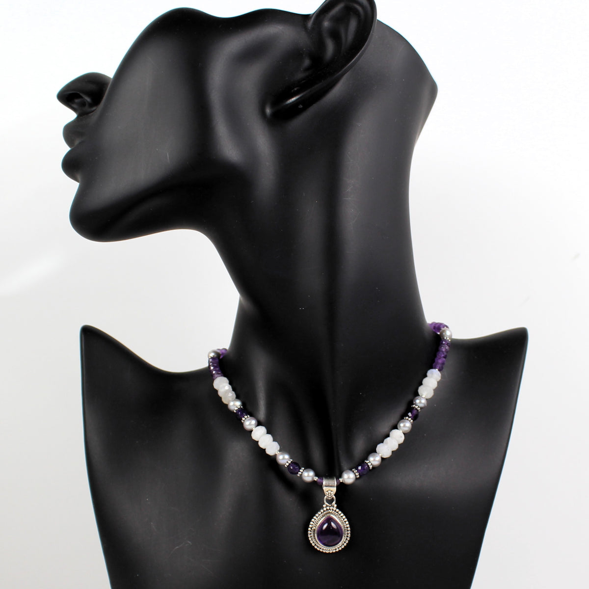 Amethyst Teardrop Pendant Necklace