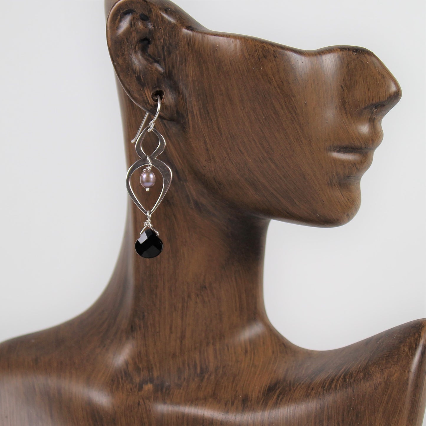 Abstract Onyx Teardrop Earrings