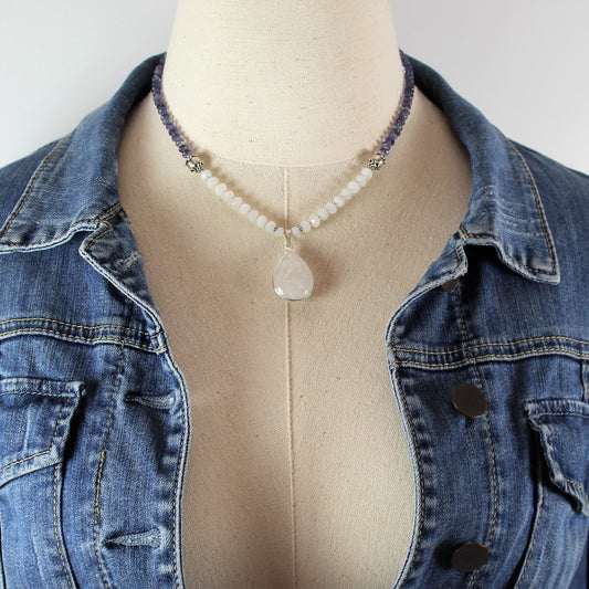 Moonstone and Iolite Necklace