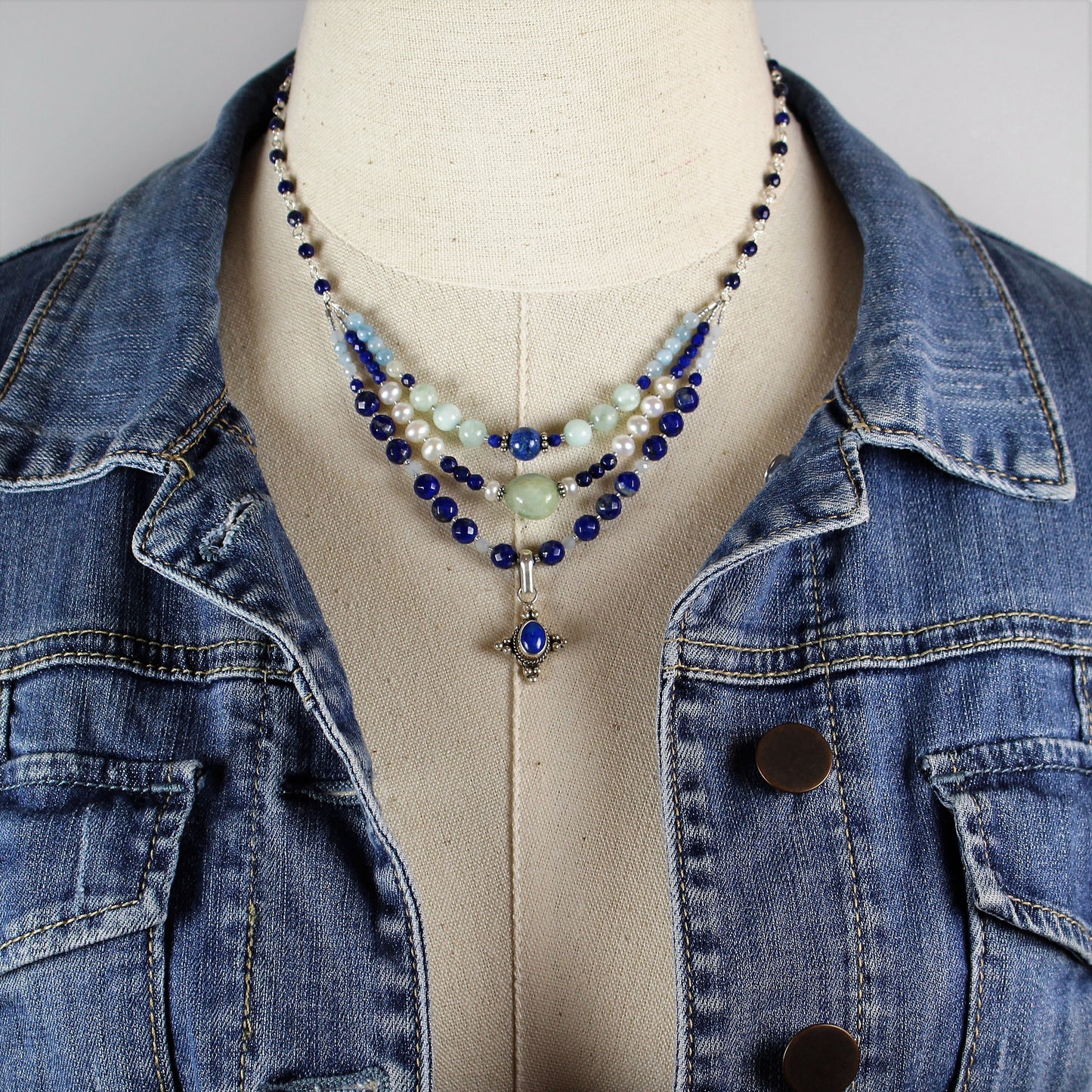 Lapis 3-Strand Necklace