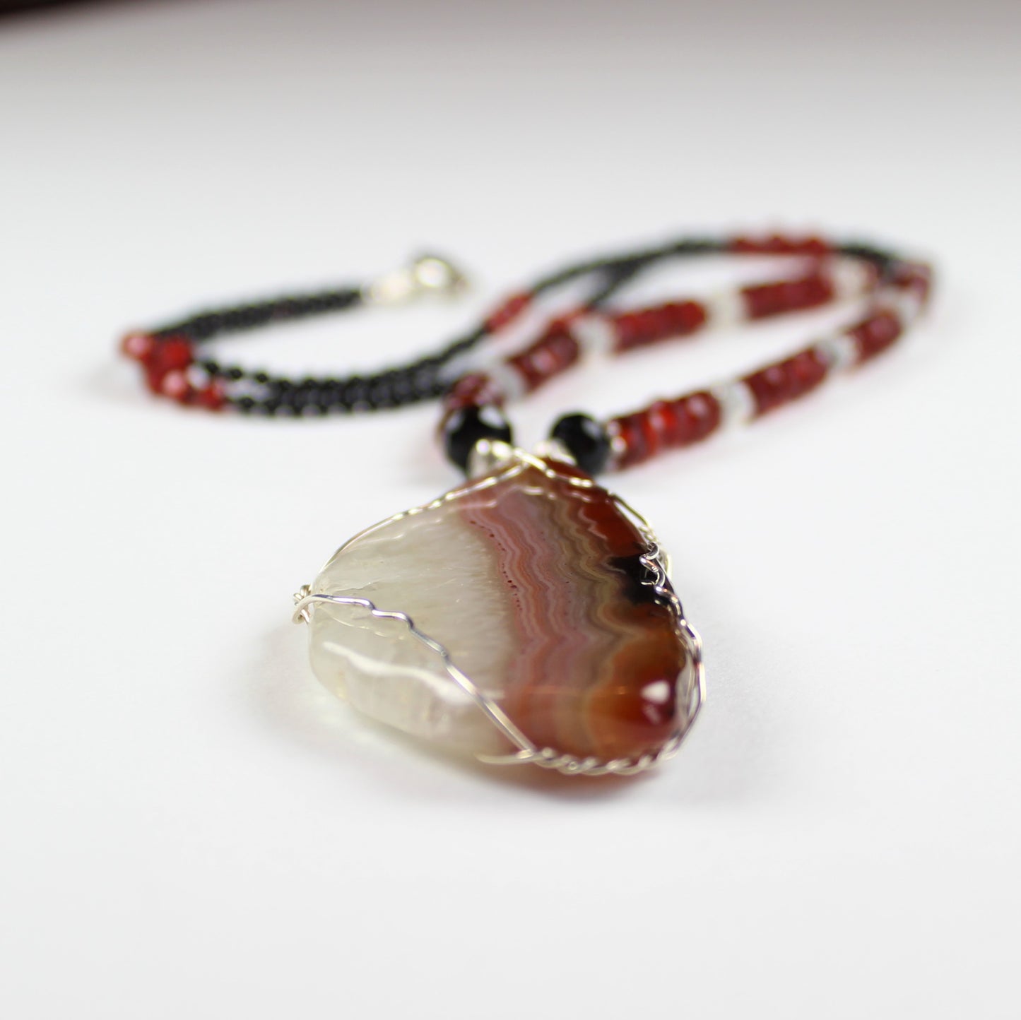 Red Agate Slice Necklace