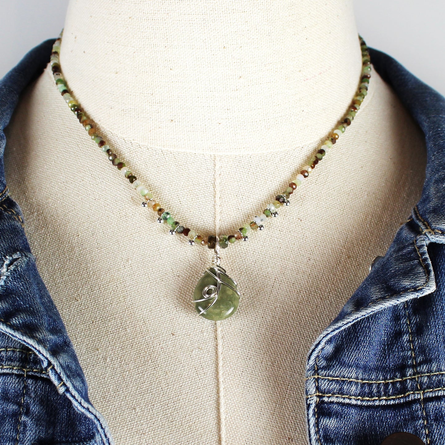 Green Teardrop Necklace