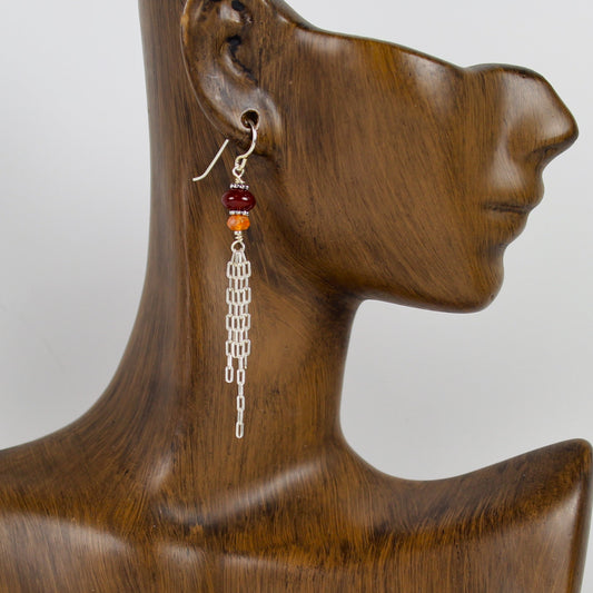 Carnelian Chain Earrings