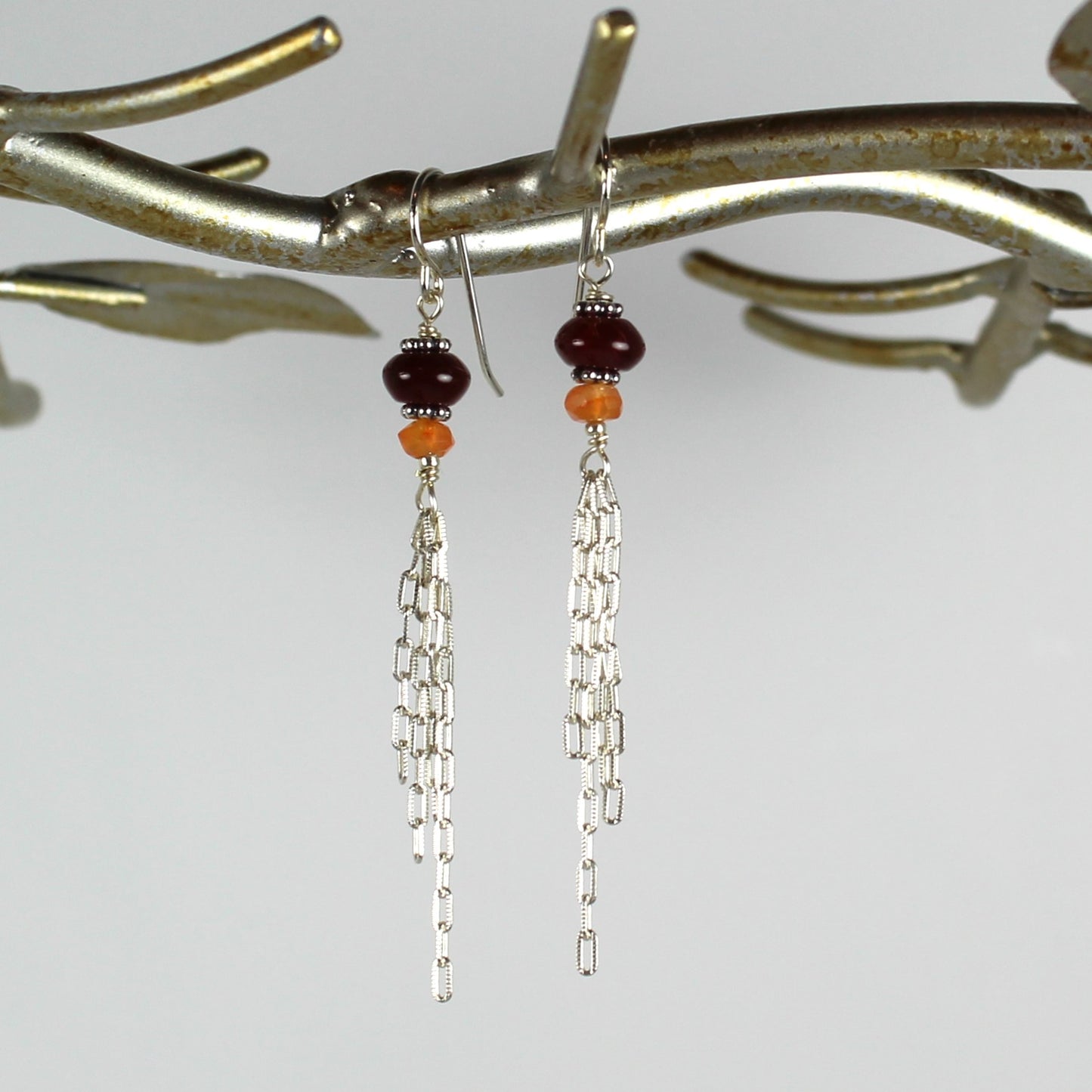Carnelian Chain Earrings