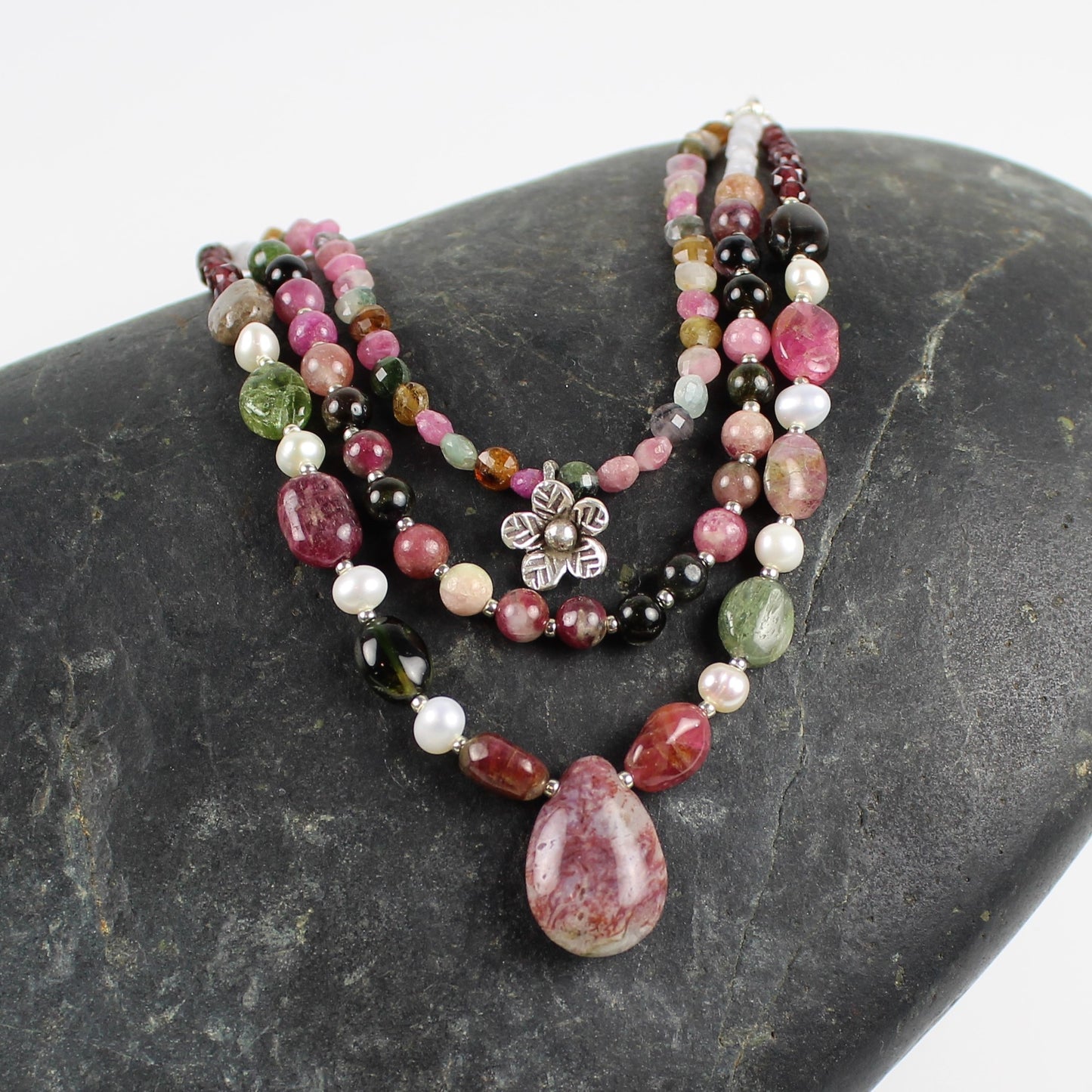 Tourmaline 3-Strand Necklace