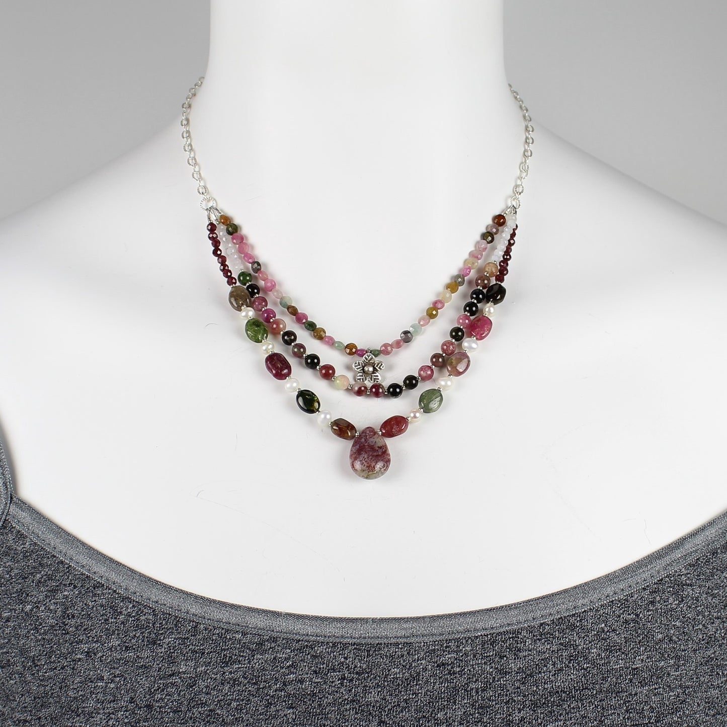 Tourmaline 3-Strand Necklace