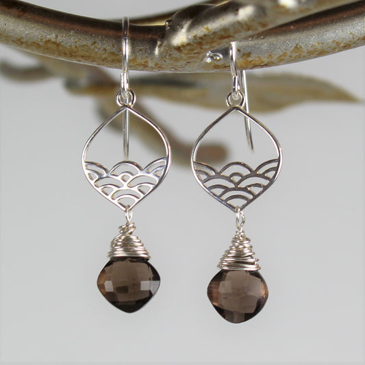 Smoky Quartz Pillow Earrings