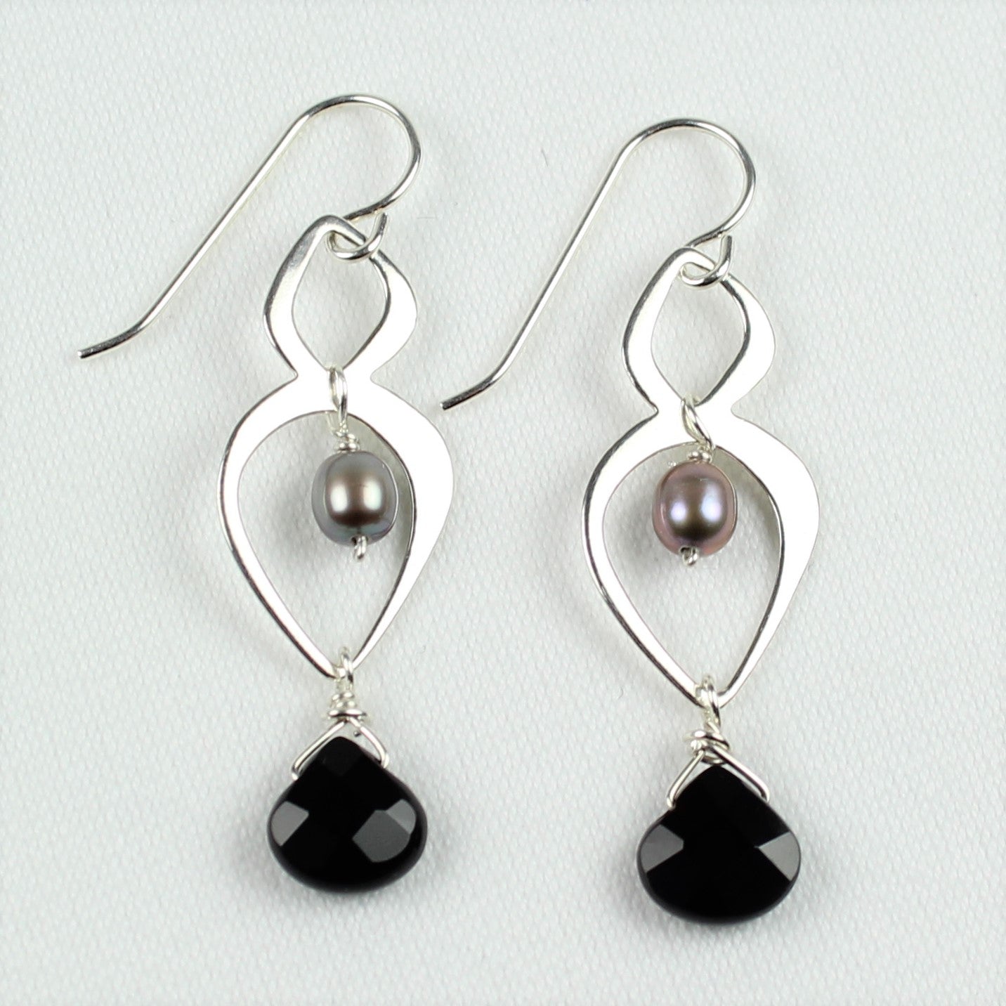 Abstract Onyx Teardrop Earrings