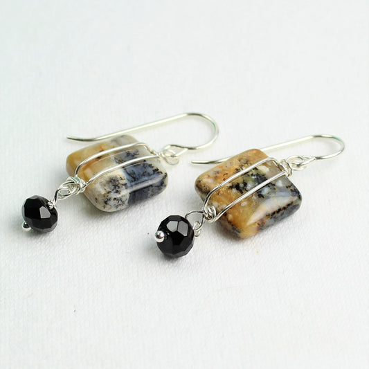 Brown and Black Jasper Earrings