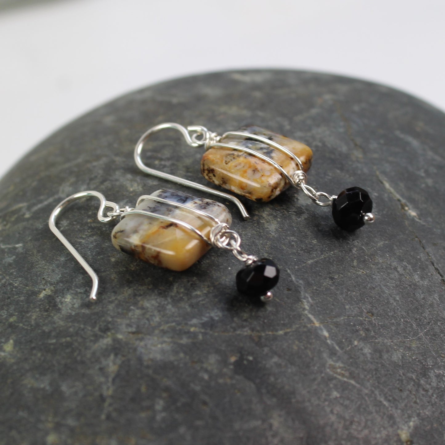 Brown and Black Jasper Earrings