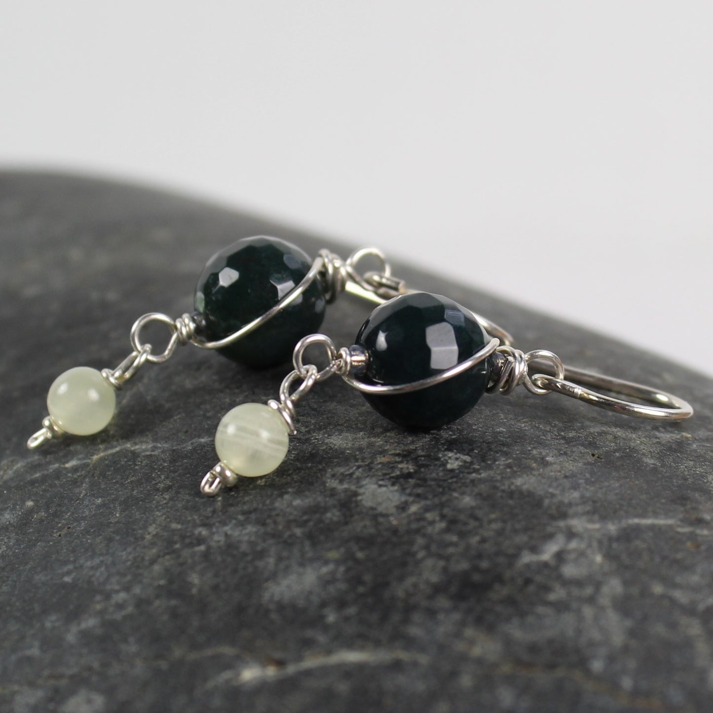 Green Fancy Agate Earrings