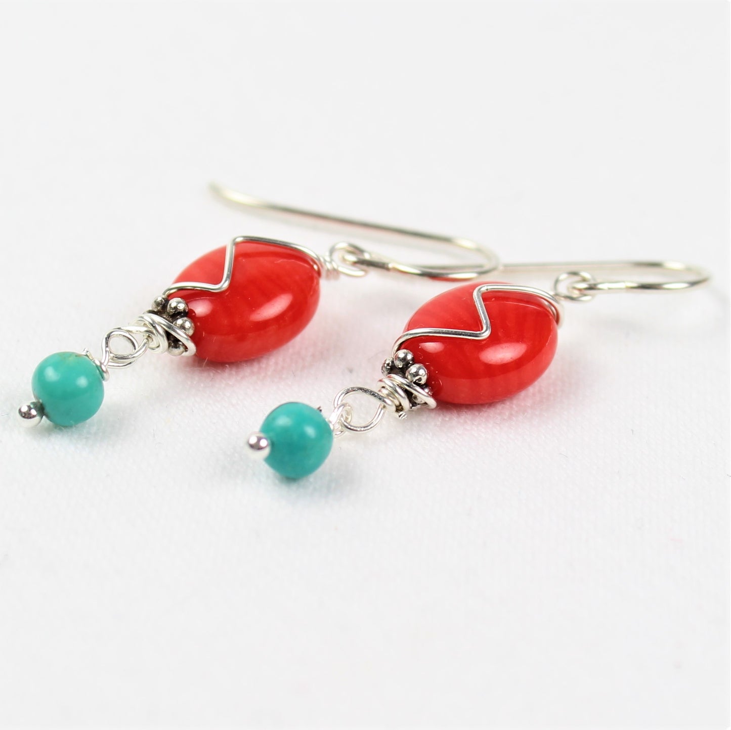 Coral and Turquoise Earrings