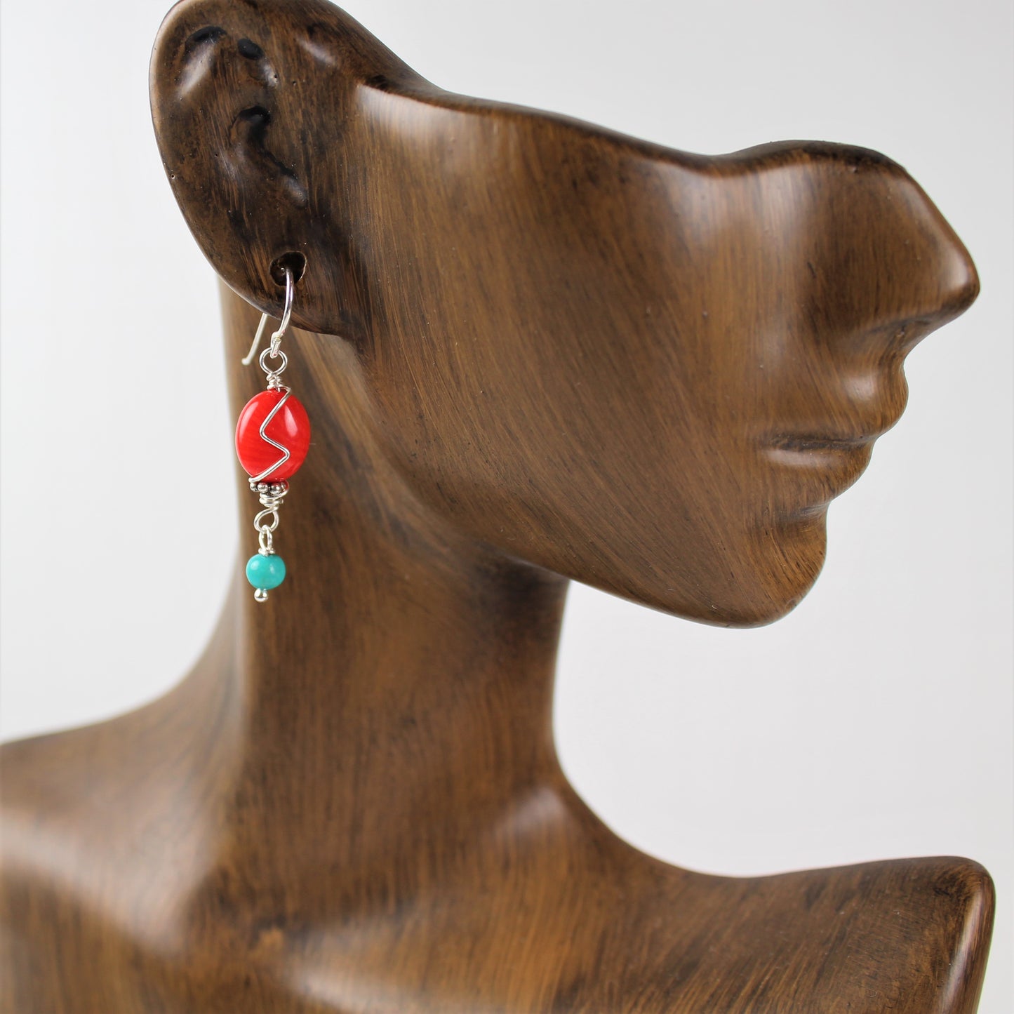 Coral and Turquoise Earrings