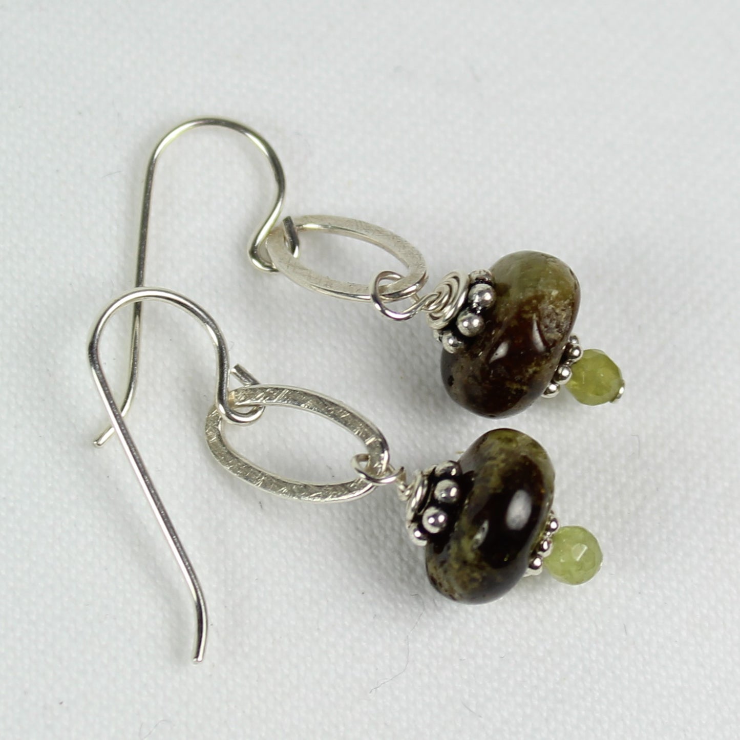 Green Garnet Loop Earrings