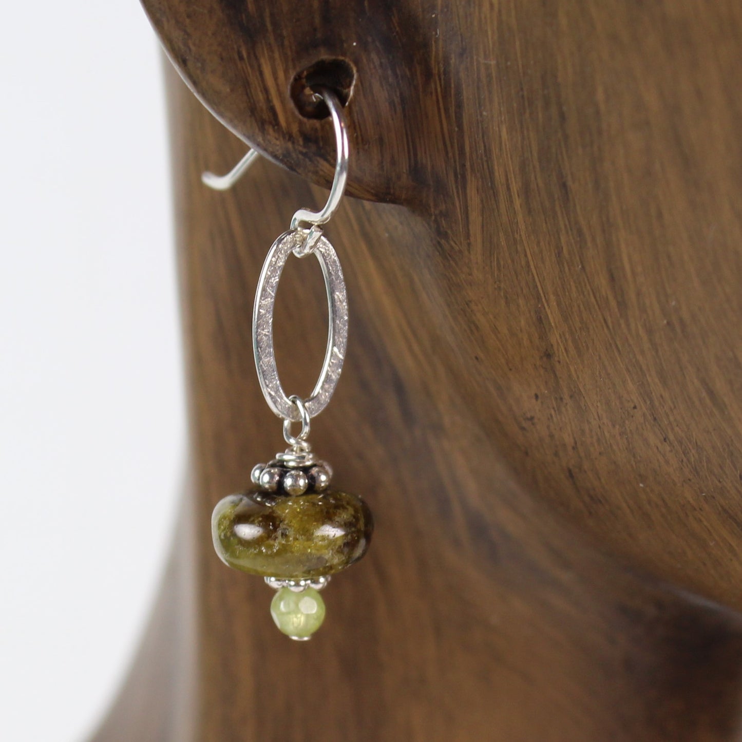 Green Garnet Loop Earrings