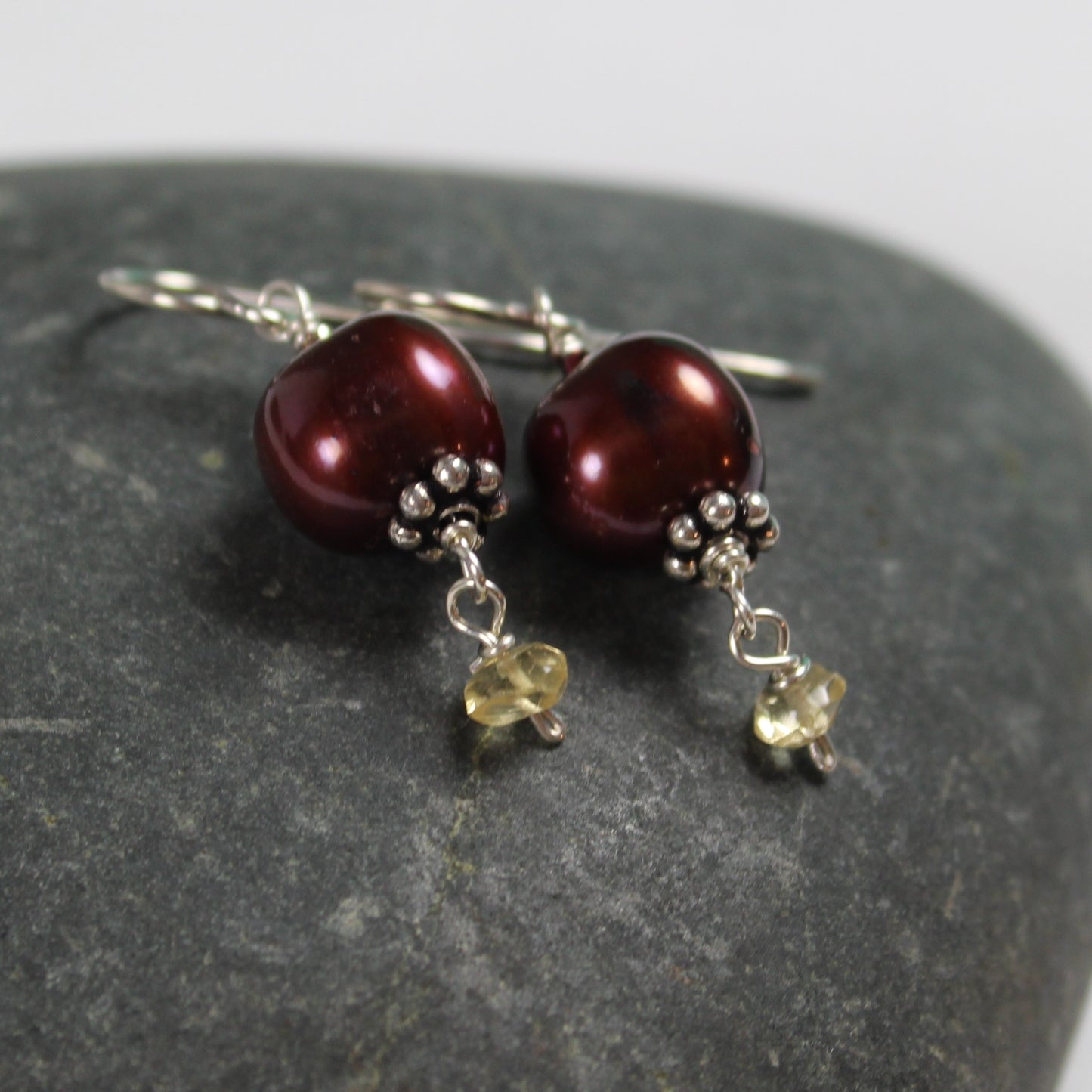 Chocolate Brown Pearl Drop Earrings