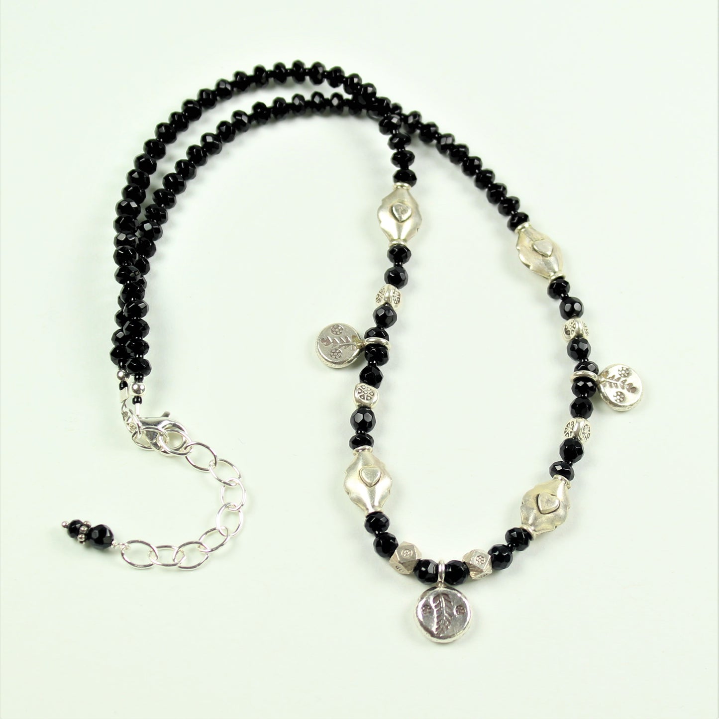 Black Spinel Charm Necklace