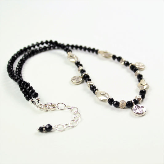 Black Spinel Charm Necklace