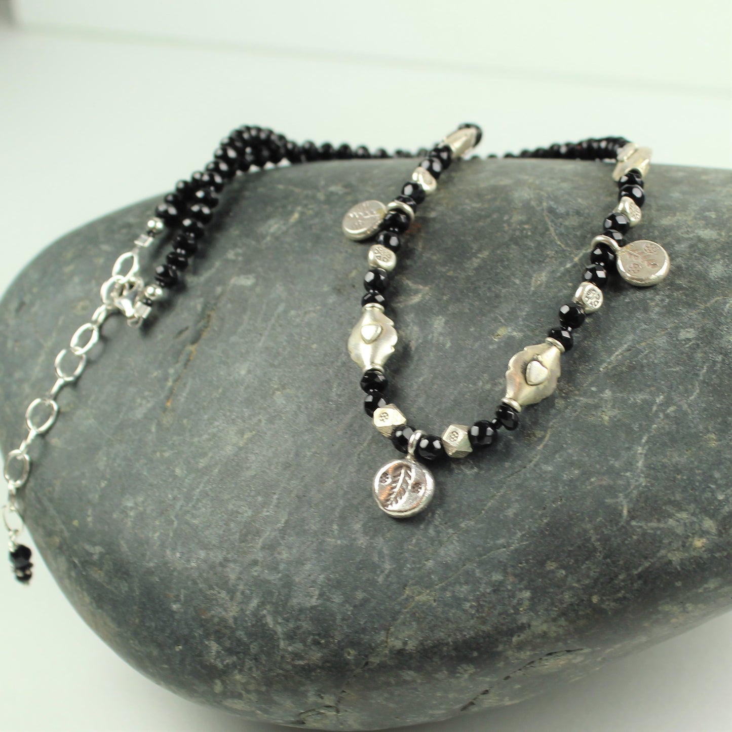 Black Spinel Charm Necklace