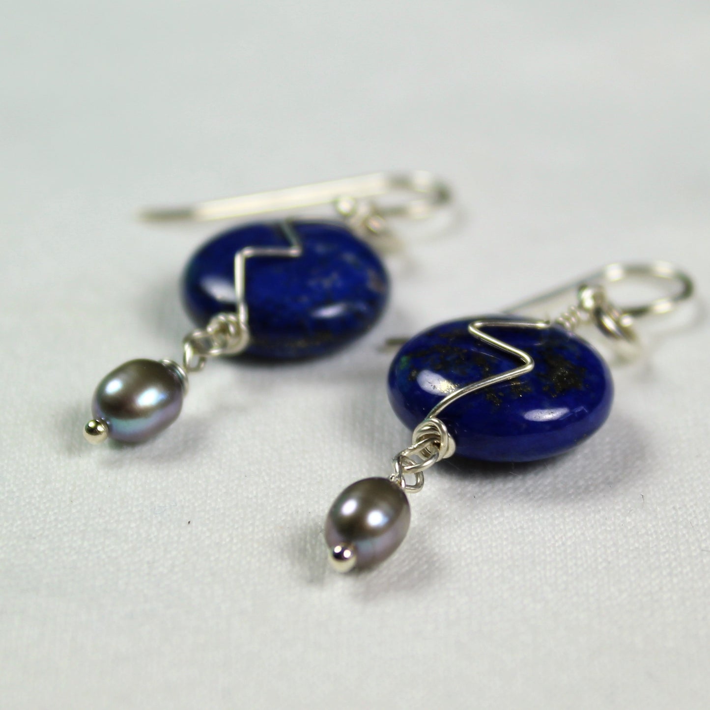 Lapis Disc Earrings