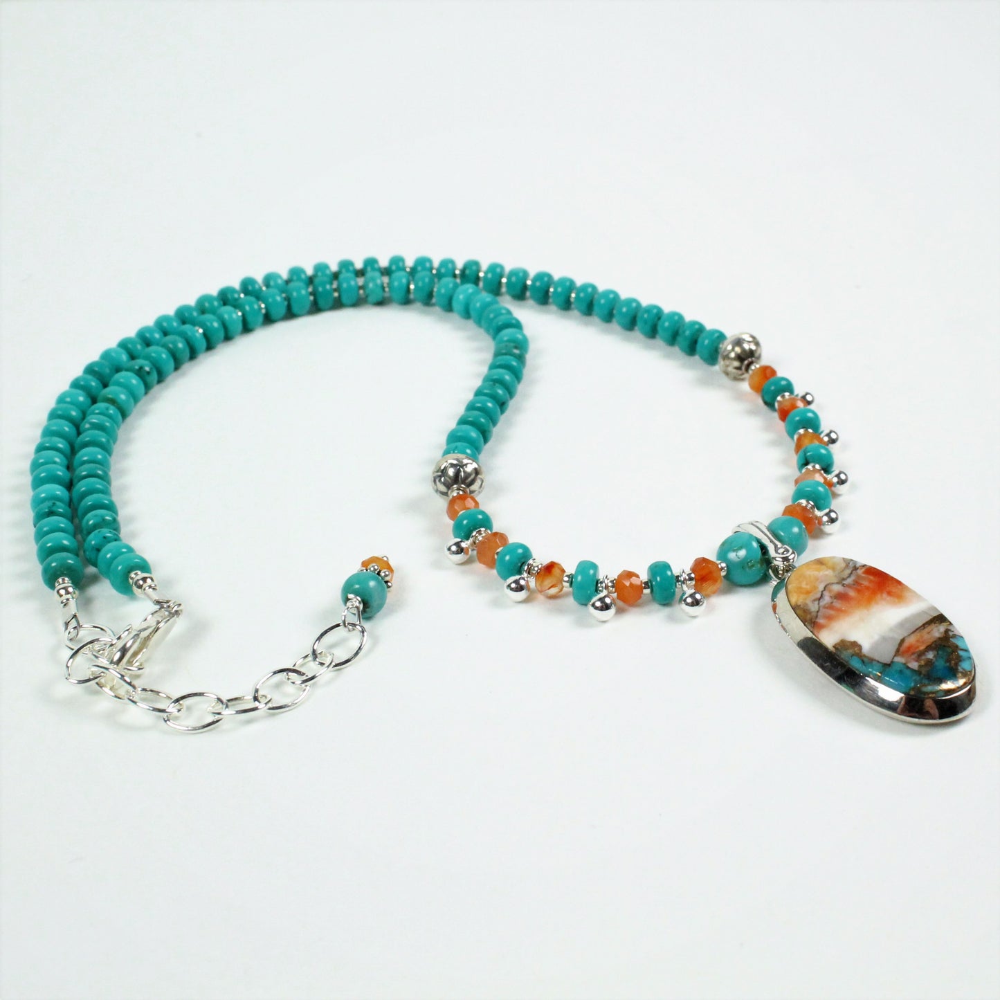 Spiny Oyster and Turquoise Necklace