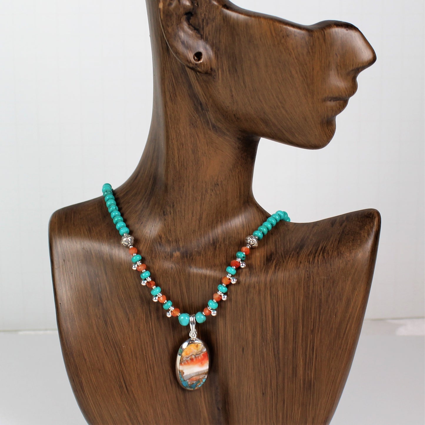 Spiny Oyster and Turquoise Necklace