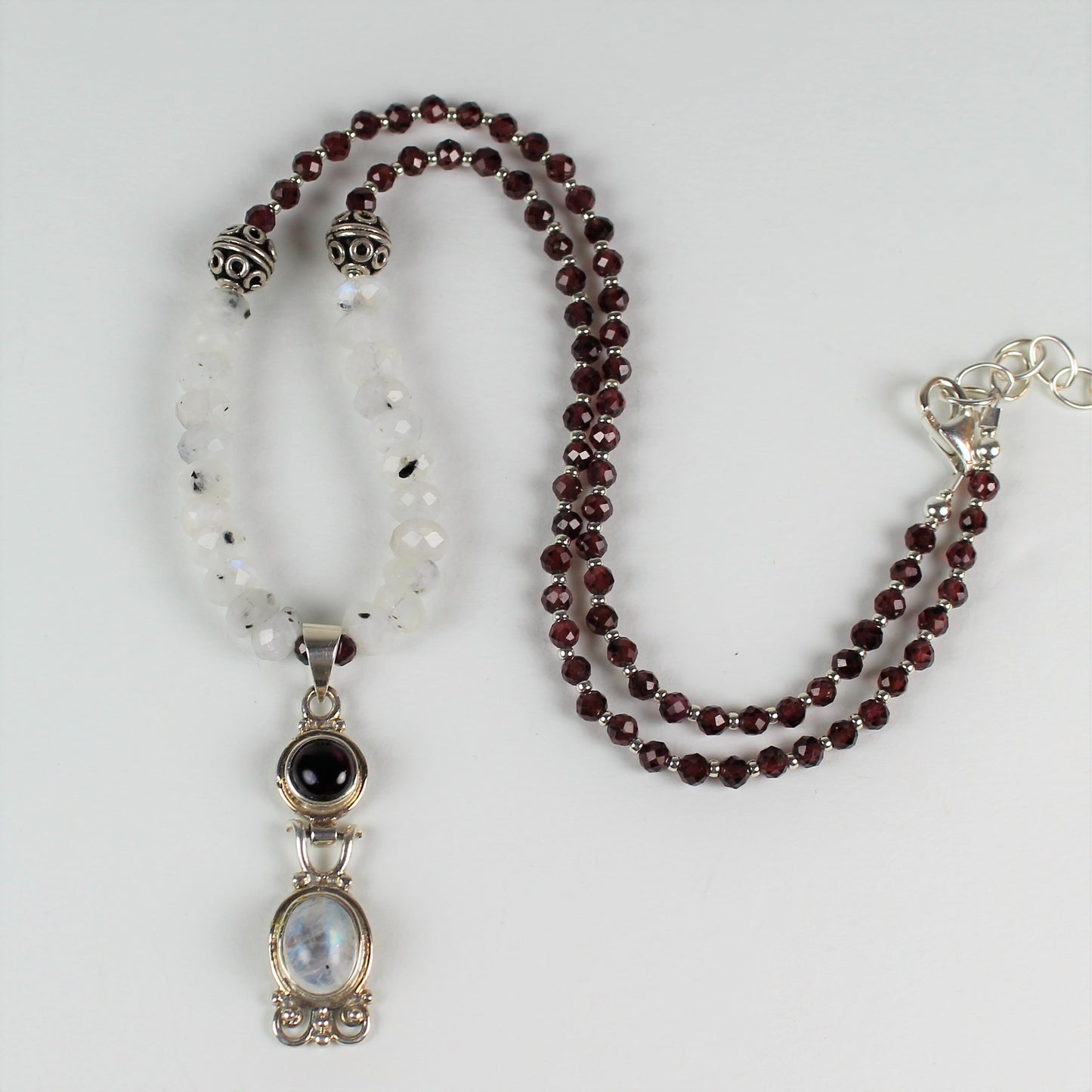 Moonstone and Garnet Necklace