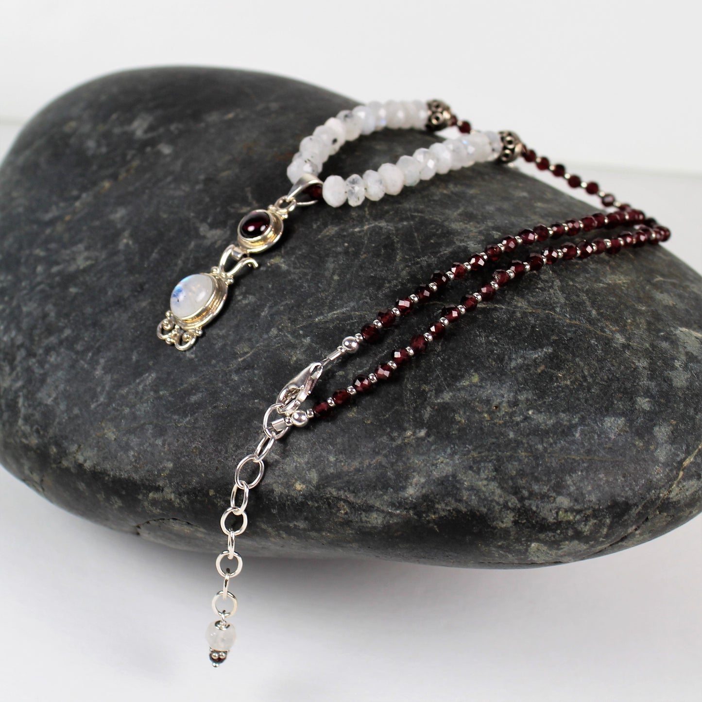 Moonstone and Garnet Necklace