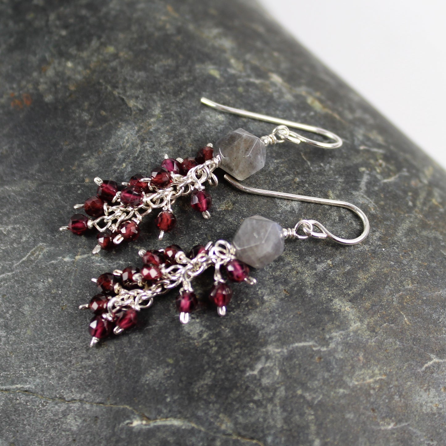 Garnet Waterfall Earrings