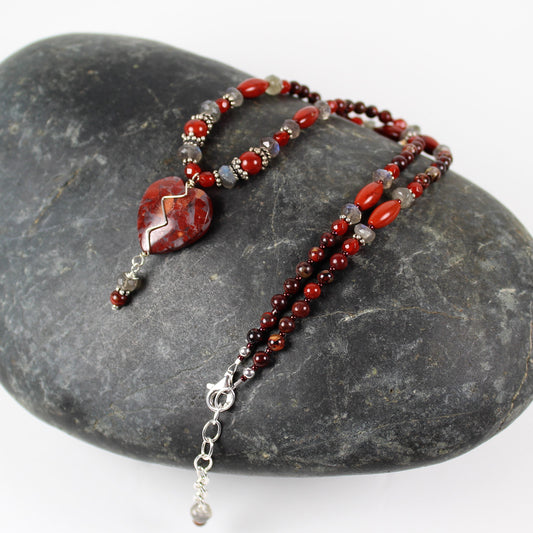 Red Jasper Heart Necklace