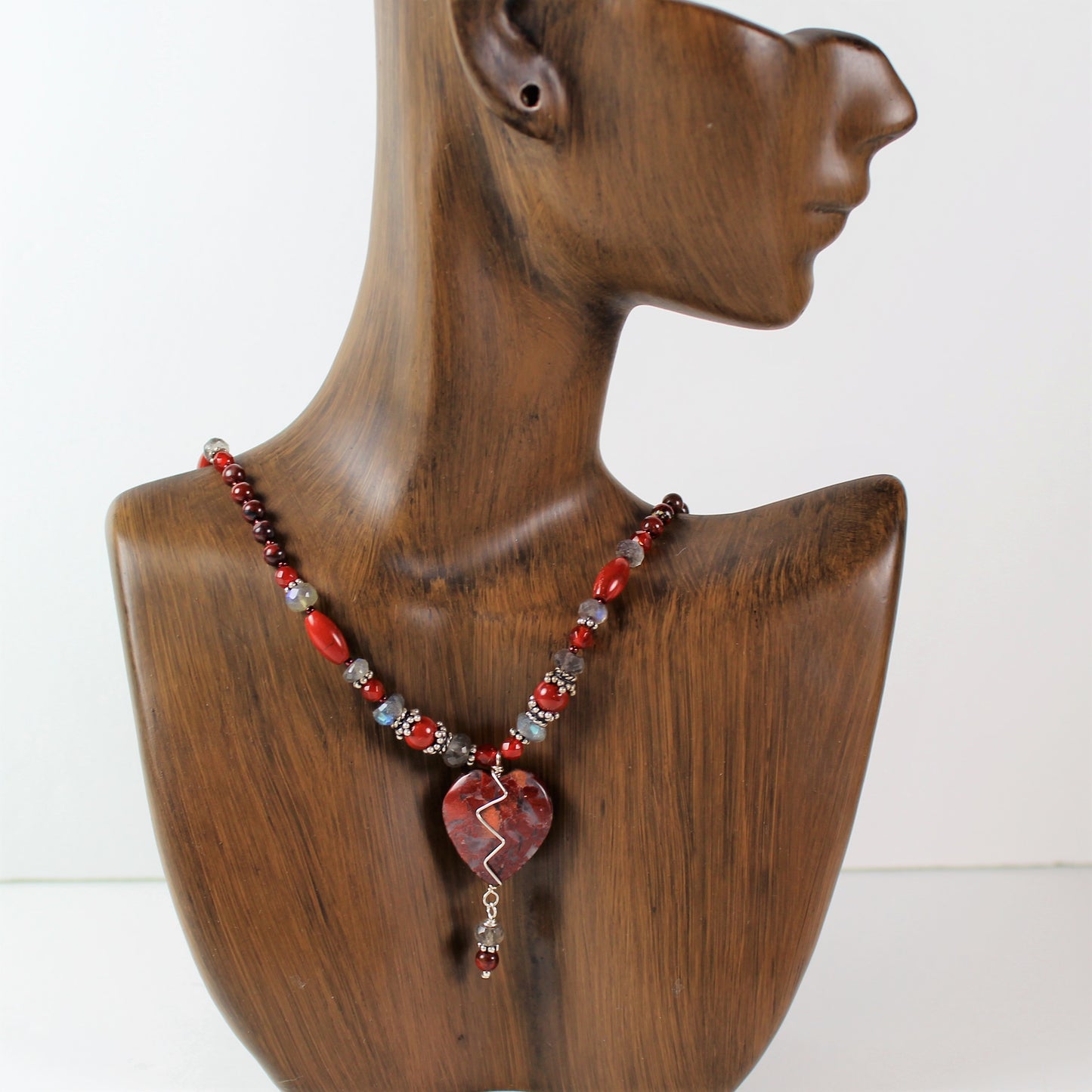 Red Jasper Heart Necklace