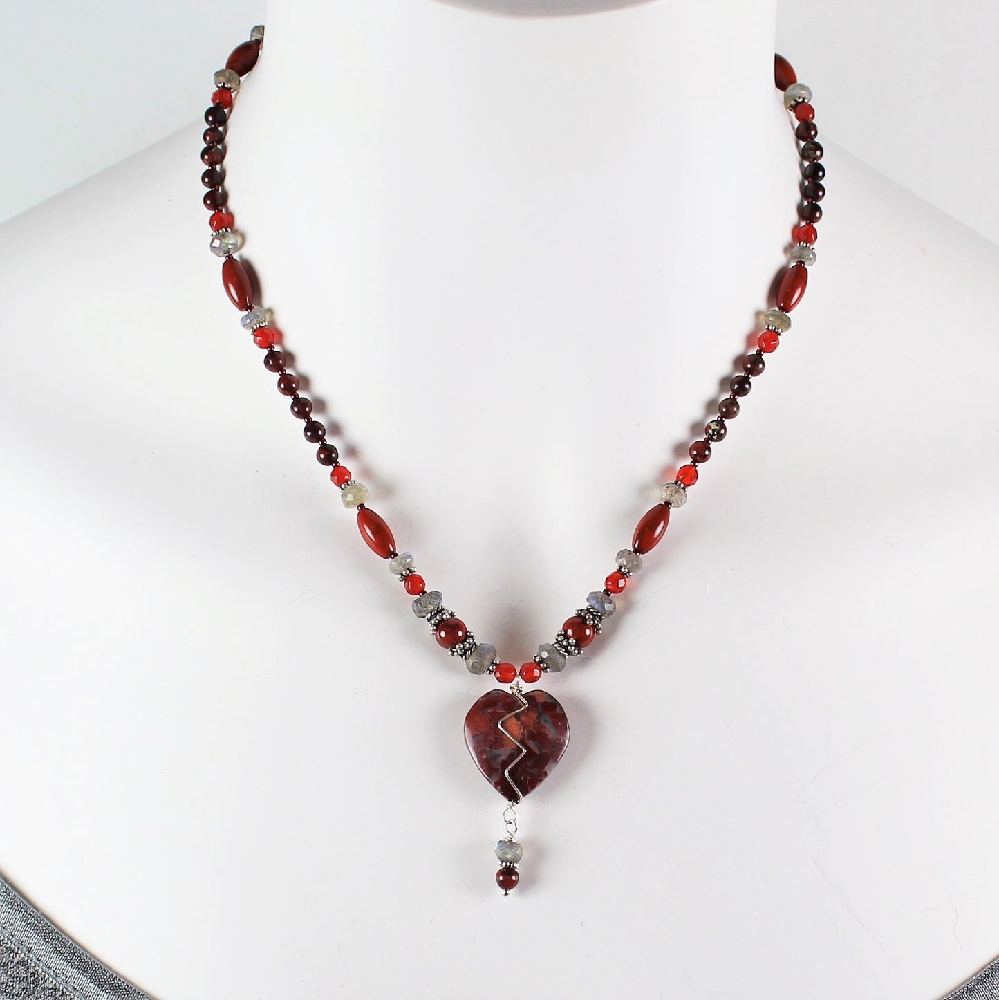 Red Jasper Heart Necklace