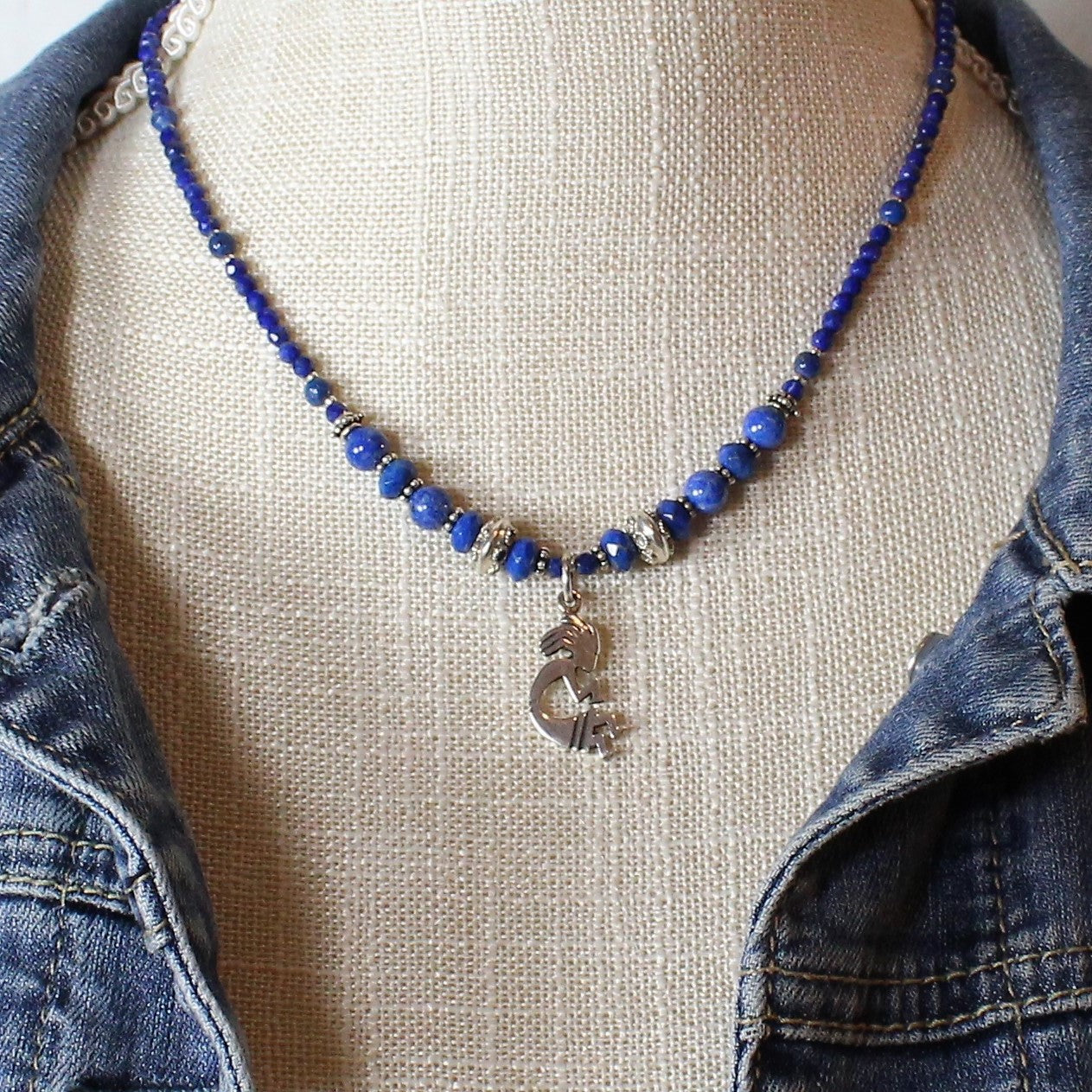 Lapis Kokopelli Necklace